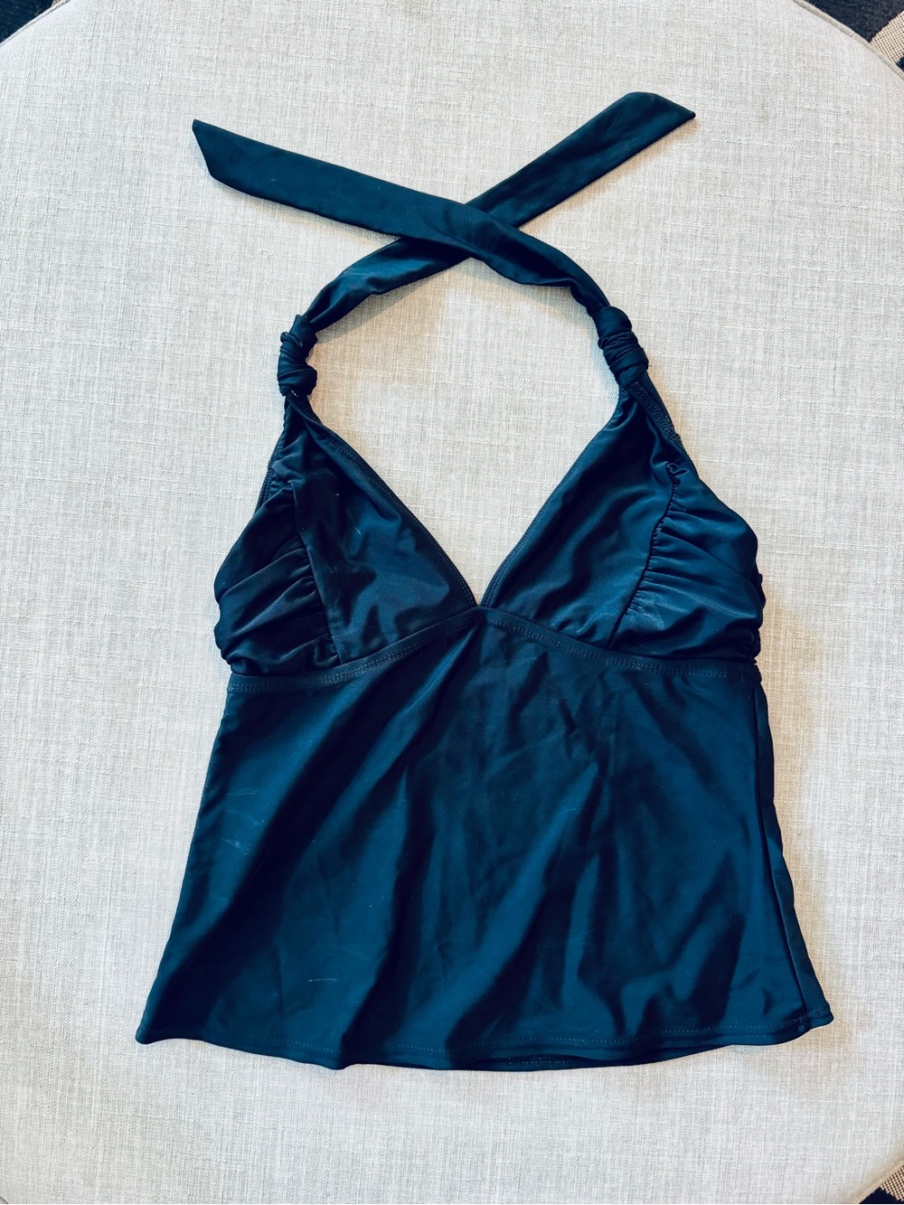Kenneth Cole 🩱 Black Halter Tankini Top - Classic Swimwear